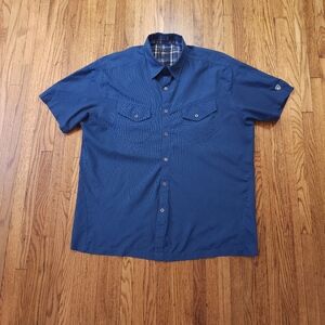 Kuhl Karib Mens Short Sleeve Button Down Shirt Size XL Blue